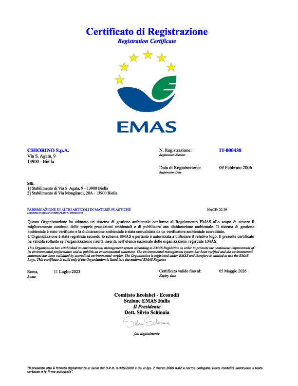 EMAS certificate