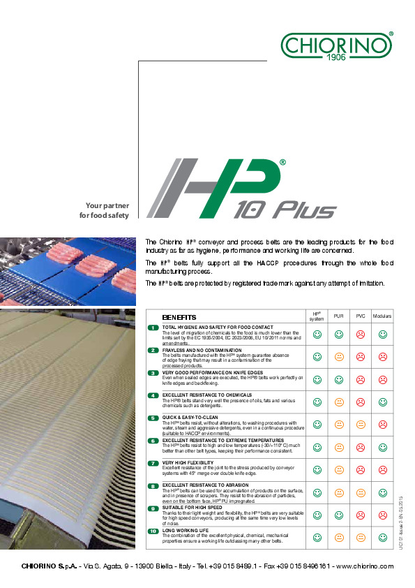 HP® conveyor and process belts_10 Plus