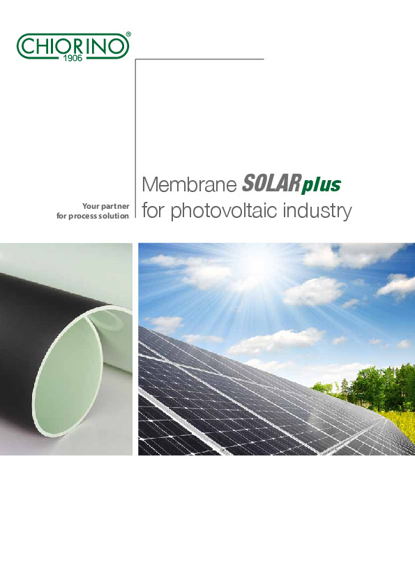 Photovoltaic – Panels lamination – Membrane SOLAR PLUS